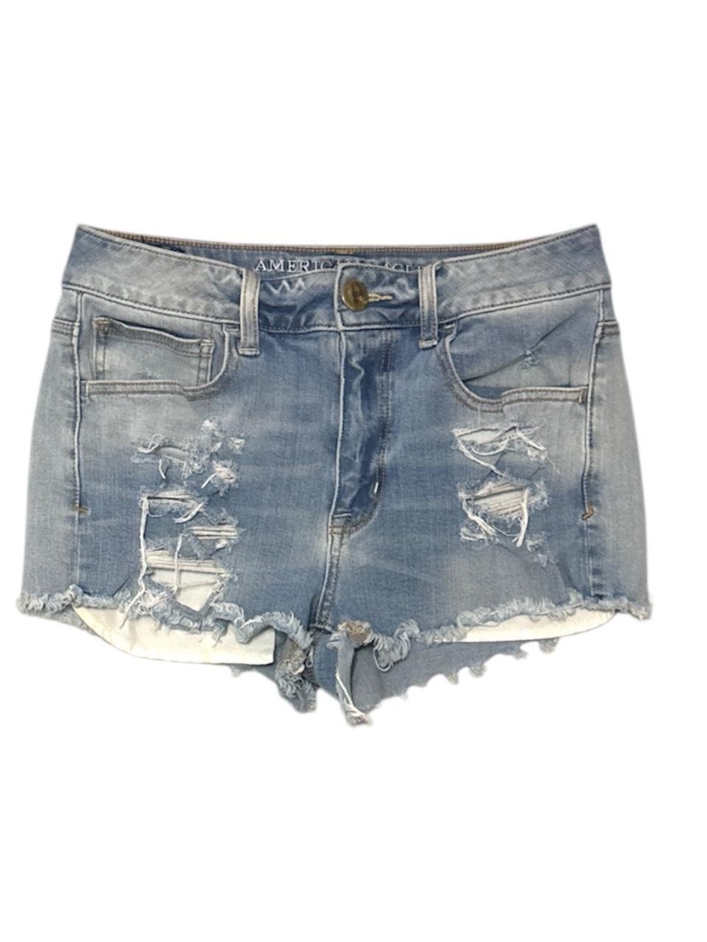 Blue Ripped Denim American Eagle Shorts